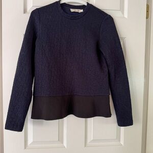 Tory Burch Women’s Navy Cotton Blend Sweater Size XS – Chic Fall Layers